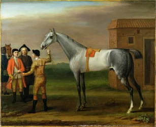 Lamprey, mit seinem Besitzer, Sir William Morgan, in Newmarket, 1723